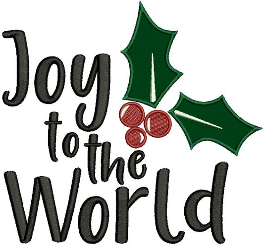 Joy To The World Christmas Applique Machine Embroidery Design Digitized Pattern