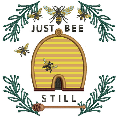 Just Bee Still Applique Machine Embroidery Design Digitized Pattern