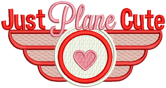 Just Plance Cute Love Aviation Filled Machine Embroidery Design Digitized Pattern