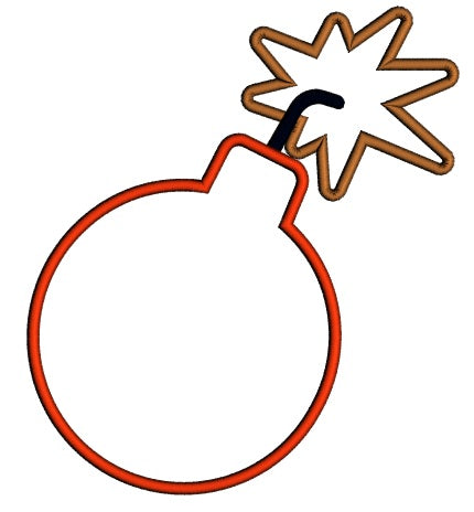 Kaboom Big Explosion Cartoon Bomb Applique Machine Embroidery Digitized Design Pattern