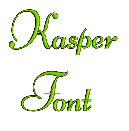 Kasper Font Machine Embroidery Script Upper and Lower Case 1 2 3 inches