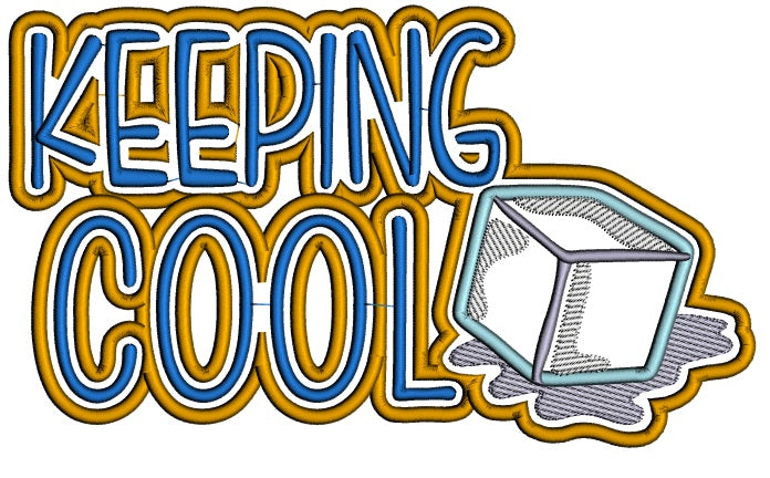 Keeping It Cool Block Of Ice Applique Machine Embroidery Digitized Design Pattern