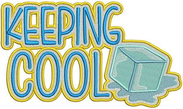 Keeping It Cool Block Of Ice Filled Machine Embroidery Digitized Design Pattern