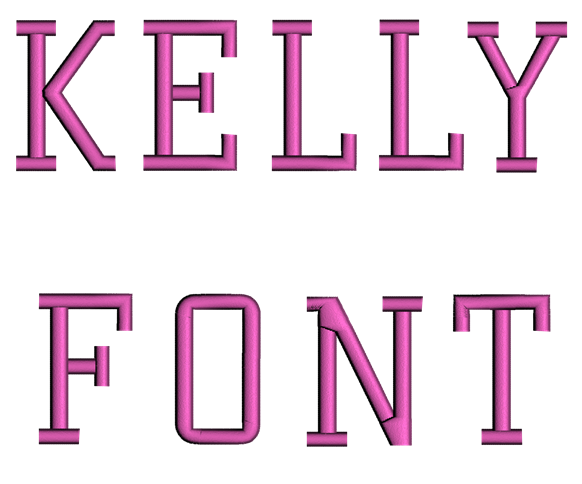 Kelly Font Machine Embroidery Script Upper and Lower Case 1 2 3 inches