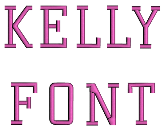 Kelly Font Machine Embroidery Script Upper and Lower Case 1 2 3 inches
