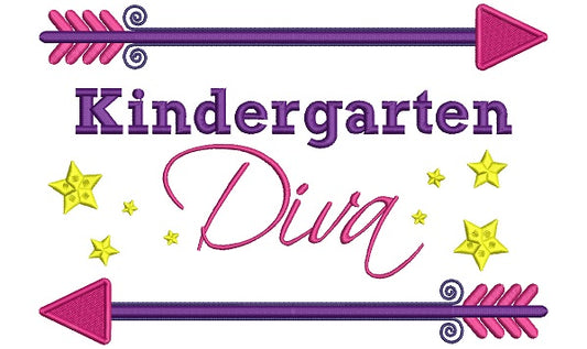 Kindergarten Diva Filled Machine Embroidery Digitized Design Pattern Filled Machine Embroidery Digitized Design Pattern