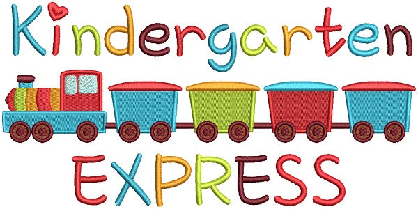 Kindergarten Express Choocho Train Filled Machine Embroidery Design Digitized Pattern