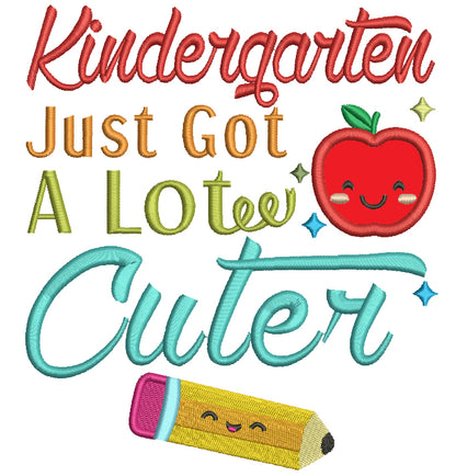 Kindergarten Just Got a Lot Cuter School Applique Machine Embroidery Design Digitized Pattern