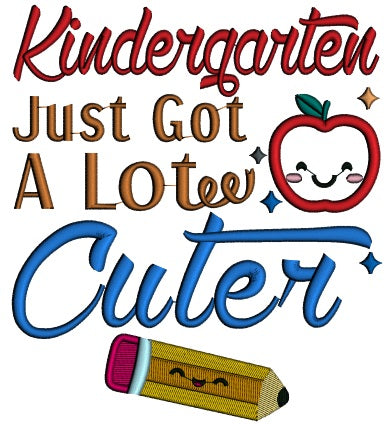 Kindergarten Just Got a Lot Cuter School Applique Machine Embroidery Design Digitized Pattern