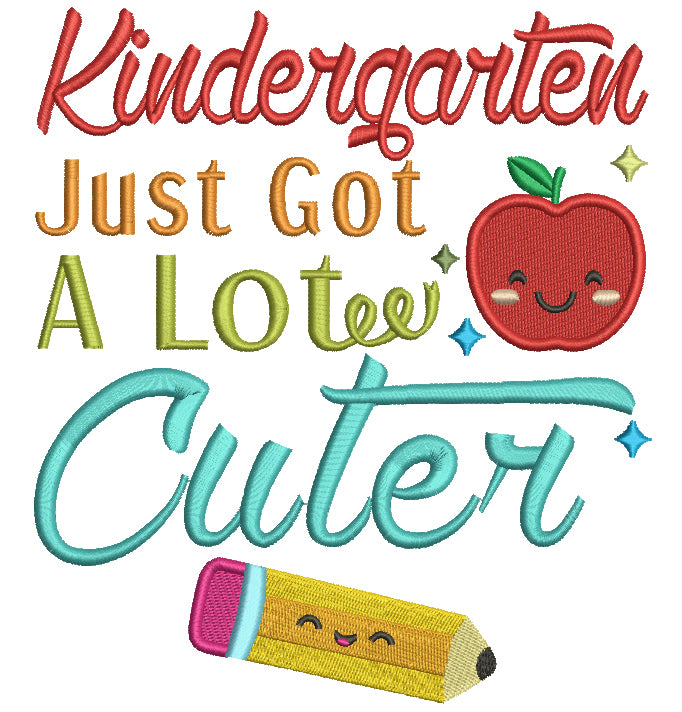 Kindergarten Just Got a Lot Cuter School Filled Machine Embroidery Design Digitized Pattern