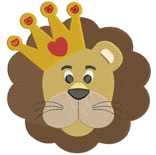 King Lion Filled Machine Embroidery Design Digitized Pattern