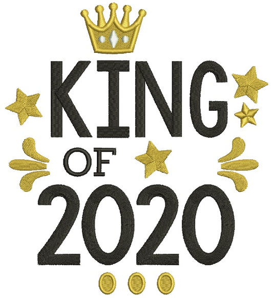 King Of 2020 New Year Filled Machine Embroidery Design Digitized Pattern