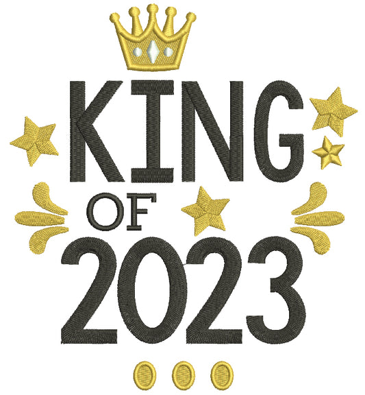 King Of 2023 New Year Filled Machine Embroidery Design Digitized Pattern