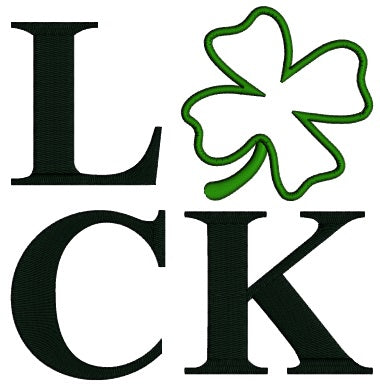 LUCK Shamrock St. Patricks Applique Machine Embroidery Design Digitized Pattern