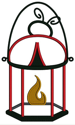 Ladybug Lantern Camping Lamp Applique Machine Embroidery Design Digitized Pattern