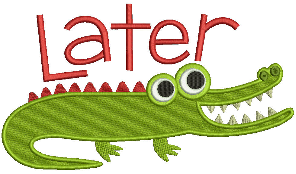 Later Gator Filled Machine Embroidery Design Digitized Pattern