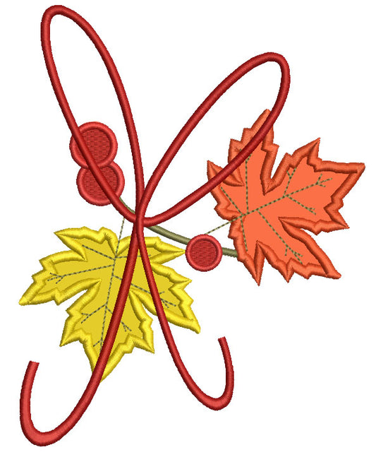 Leaves Tied in a Beautiful Knot Applique Machine Embroidery Digitized Design Pattern