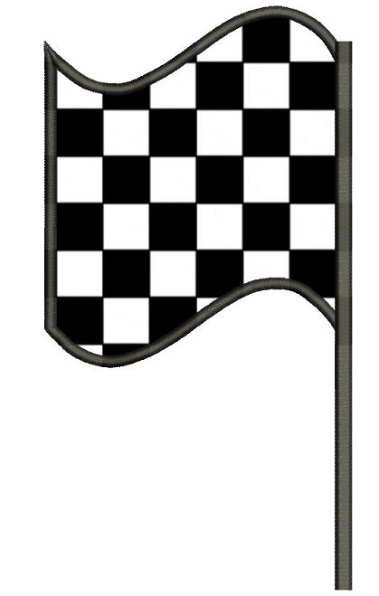 Left Checkered Flag Car Racing Sports Applique Machine Embroidery Design Digitized Pattern