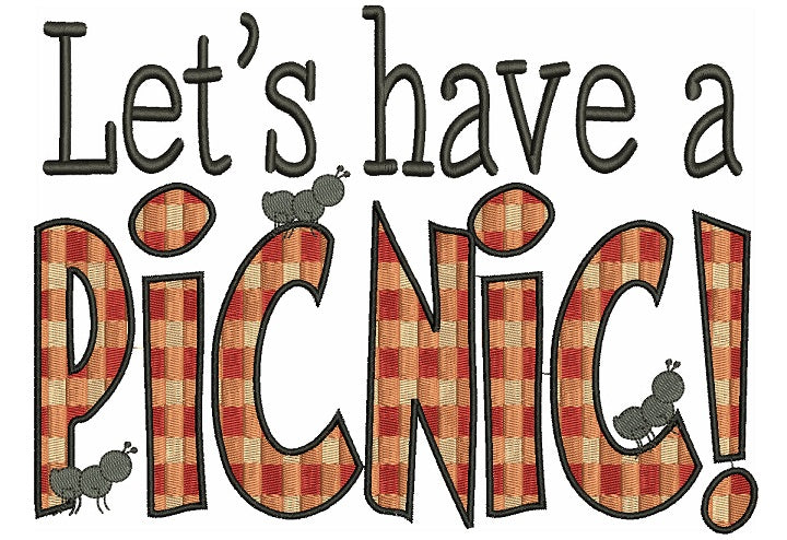 Lets Have a picnic Filled Machine Embroidery Digitized Design Pattern ...