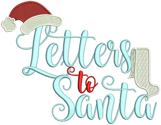 Letters To Santa Christmas Filled Machine Embroidery Design Digitized Pattern