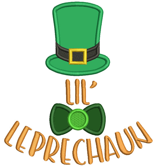 Lil Leprechaun Tall Hat Applique St. Patrick's Day Machine Embroidery Design Digitized Pattern