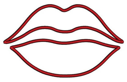 Lips Applique Love Kiss Me Machine Embroidery Digitized Design Pattern - Instant Download - 4x4 , 5x7, and 6x10 -hoops