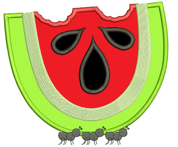 Little Ants Carrying Watermelon Applique Machine Embroidery Digitized Design Pattern