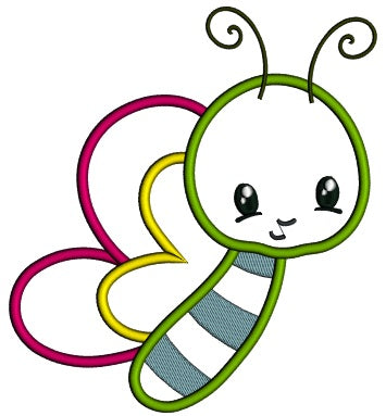 Little Baby Butterfly Applique Machine Embroidery Design Digitized Pattern