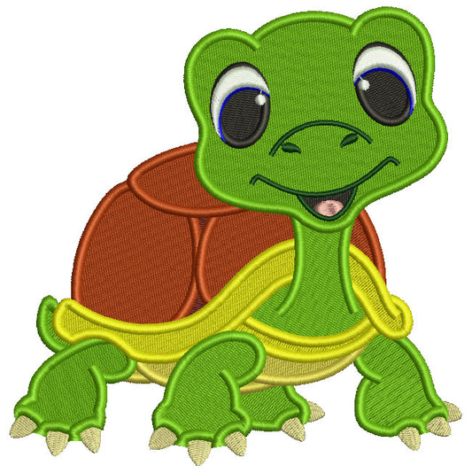 Little Baby Turtle Filled Machine Embroidery Design Digitized Pattern