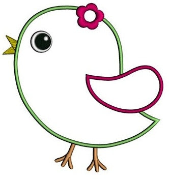 Little Bird Applique Machine Embroidery Digitized Design Pattern - Instant Download - comes in three sizes 4x4 , 5x7, 6x10 hoops