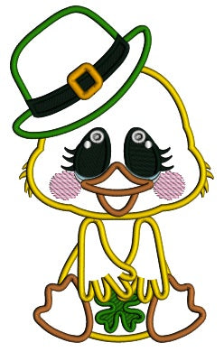 Little Chick Wearing Cute Hat St.Patrick's Day Applique Machine Embroidery Design Digitized Pattern