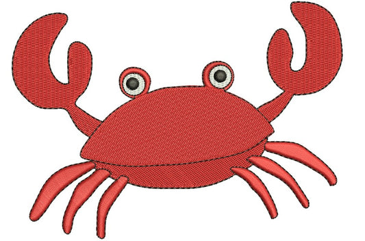 Little Crab Marine Machine Embroidery Filled Digitized Design Pattern - Instant Download - 4x4 , 5x7, and 6x10 -hoops