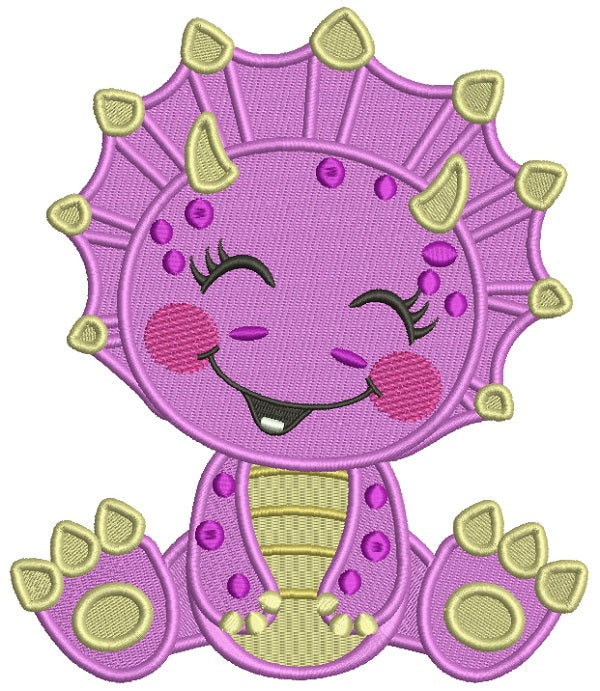 Little Dino Baby Filled Machine Embroidery Design Digitized Pattern