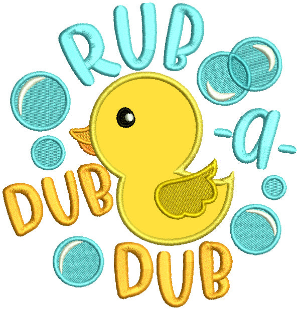 Little Ducky Ruba Dub Dub Applique Machine Embroidery Design Digitized Pattern