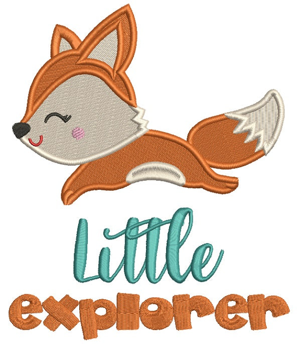 Little Explorer Fox Filled Machine Embroidery Design Digitized Pattern
