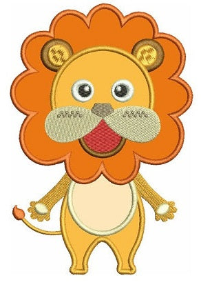 Little Lion Applique Machine Embroidery Digitized design pattern - Instant Download -4x4 , 5x7, and 6x10 hoops