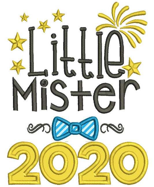 Little Mister 2000 New Year Applique Machine Embroidery Design Digitized Pattern