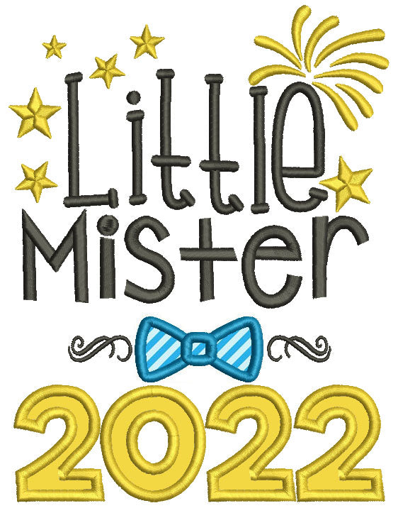 Little Mister 2022 New Year Applique Machine Embroidery Design Digitized Pattern