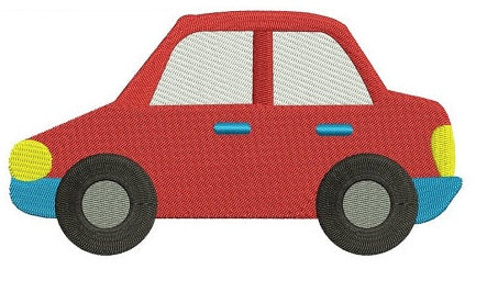 Little Red Car Machine Embroidery Digitized Design Filled Pattern - Instant Download - comes in three sizes 4x4 , 5x7, 6x10 hoops