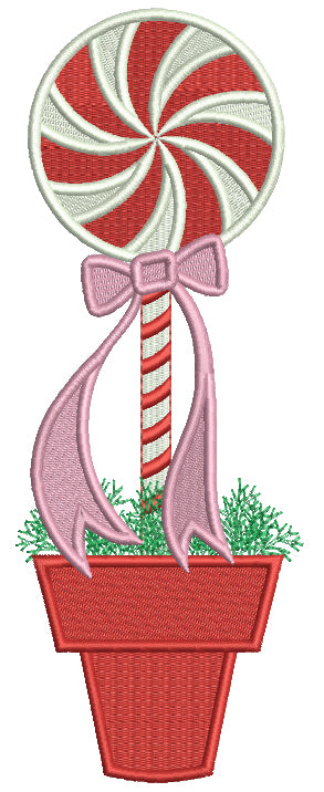 Lollipop Tree Christmas Filled Machine Embroidery Design Digitized Pattern