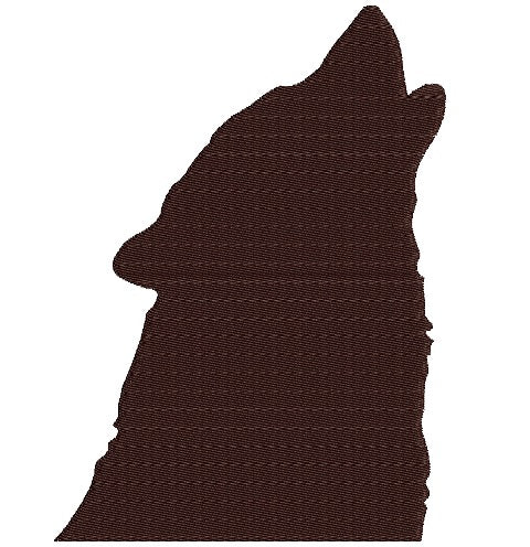 Lone Howling Wolf Filled Machine Embroidery Digitized Design Pattern