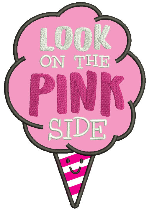 Look On The Pink Side Applique Machine Embroidery Design Digitized Pattern
