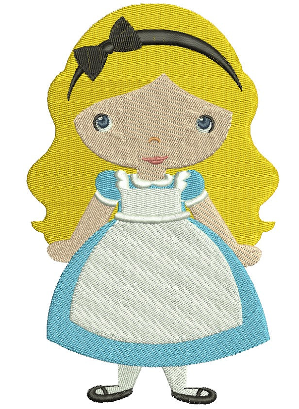 Looks Like Alice in Wonderland Filled Machine Embroidery Digitized Design Pattern