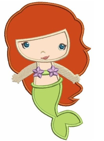 Looks Like Ariel Mermaid Princess Applique Digitized Machine Embroidery Design Digitized Pattern
