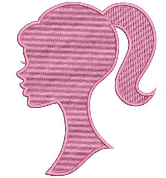 Looks Like Barbie Silhouette Filled Machine Embroidery Digitized Design Pattern