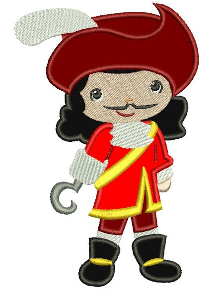 Looks Like Captain Hook Applique Machine Embroidery Design Digitized Pattern