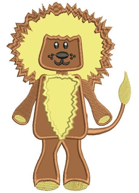 Looks Like Cowardly Lion from Wizard of OZ Applique Machine Embroidery Digitized Design Pattern