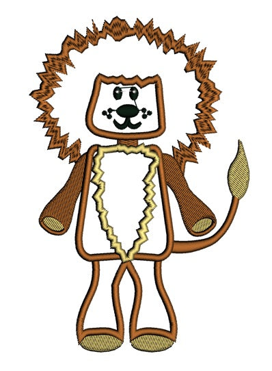 Looks Like Cowardly Lion from Wizard of OZ Applique Machine Embroidery Digitized Design Pattern