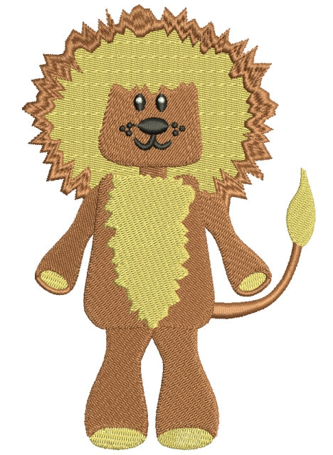 Looks Like Cowardly Lion from Wizard of OZ Filled Machine Embroidery Digitized Design Pattern