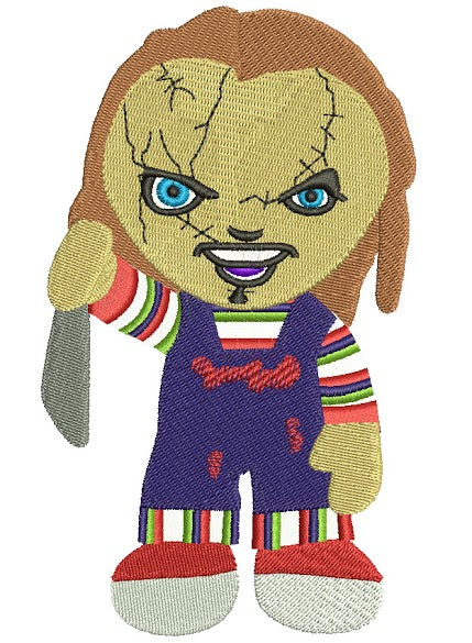 Looks Like Cute Chuckie Horror Filled Machine Embroidery Digitized Design Pattern